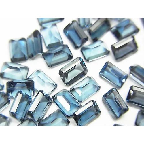 宝石質ルース ロンドンブルートパーズ レクタングルファセットカット6
