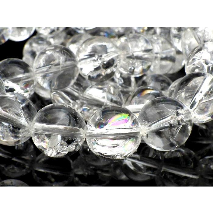 ブレスレット レインボー水晶（アイリスクォーツ）10.0mm玉 内径サイズ