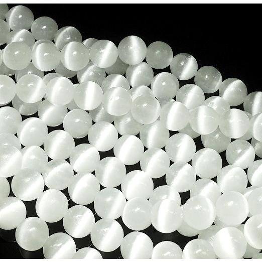 高品質ビーズ セレナイト 8.0mm玉 AAAA 1粒売り 丸玉 バラ売り 天然石