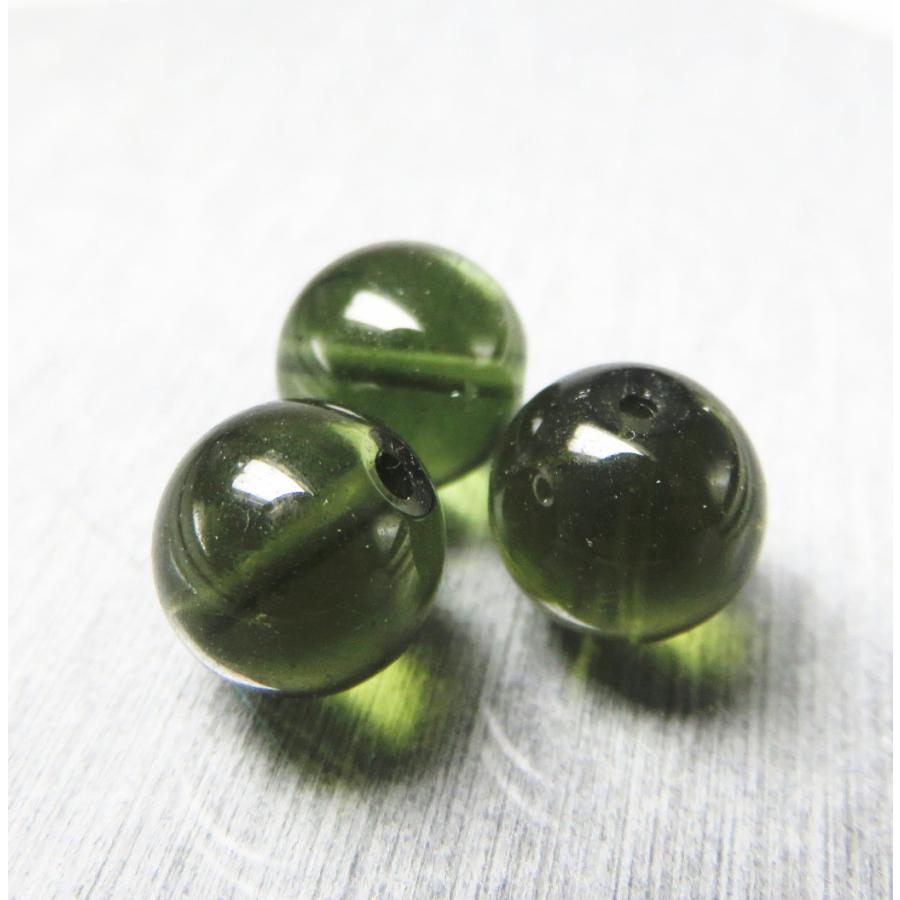 隕石ビーズ モルダバイト 9.0mm玉 1粒売り パワーストーン バラ売り