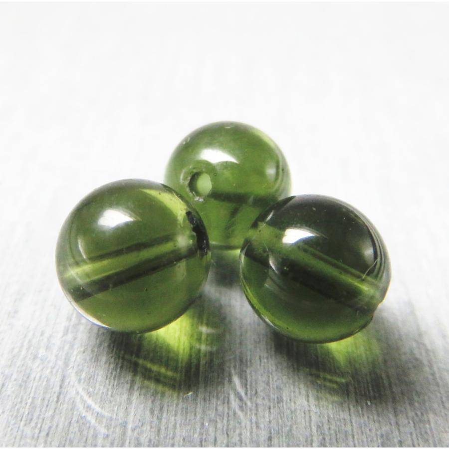 隕石ビーズ! モルダバイト 8.2〜8.8mm玉 1粒売り パワーストーン バラ