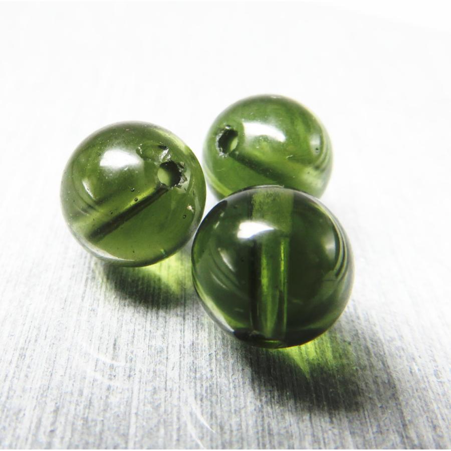 隕石ビーズ! モルダバイト 8.2〜8.8mm玉 1粒売り パワーストーン バラ