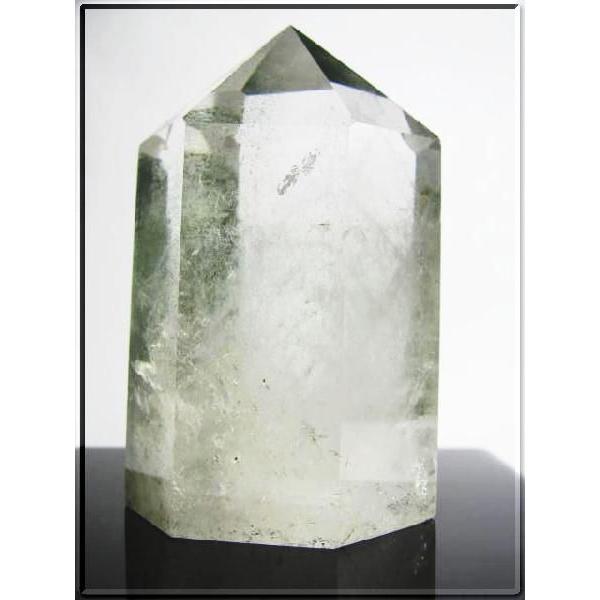 現物売り ガーデン水晶ポイント 苔入り水晶 85×50ミリ(高さ×幅) 重さ