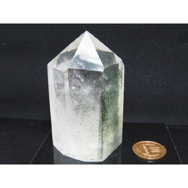現物売り ガーデン水晶ポイント 苔入り水晶 85×50ミリ(高さ×幅) 重さ