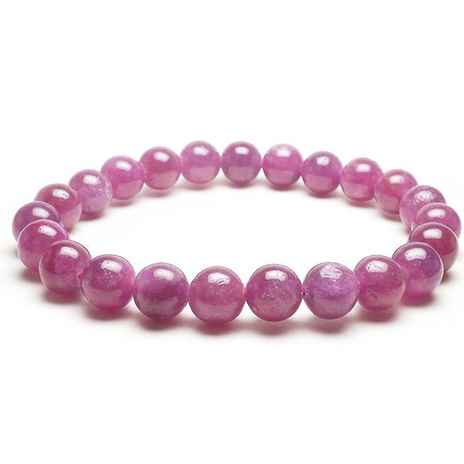 七月の誕生石 ルビー ブレスレット 8.0mm玉 23粒 AA 15cm 前後 | 