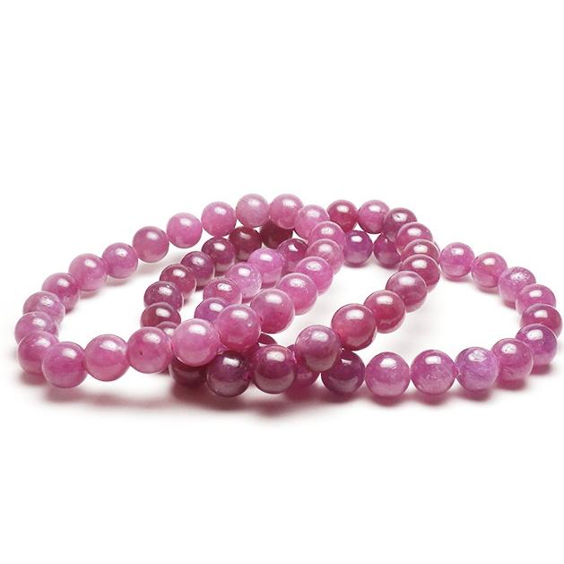 七月の誕生石 ルビー ブレスレット 8.0mm玉 23粒 AA 15cm 前後 |  | 01