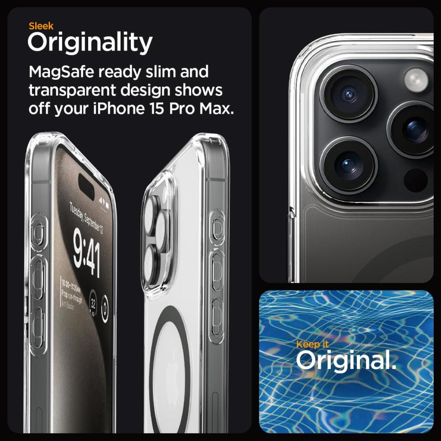 Spigen iPhone 15 Pro Max ケース クリア MagSafe対応 米軍MIL