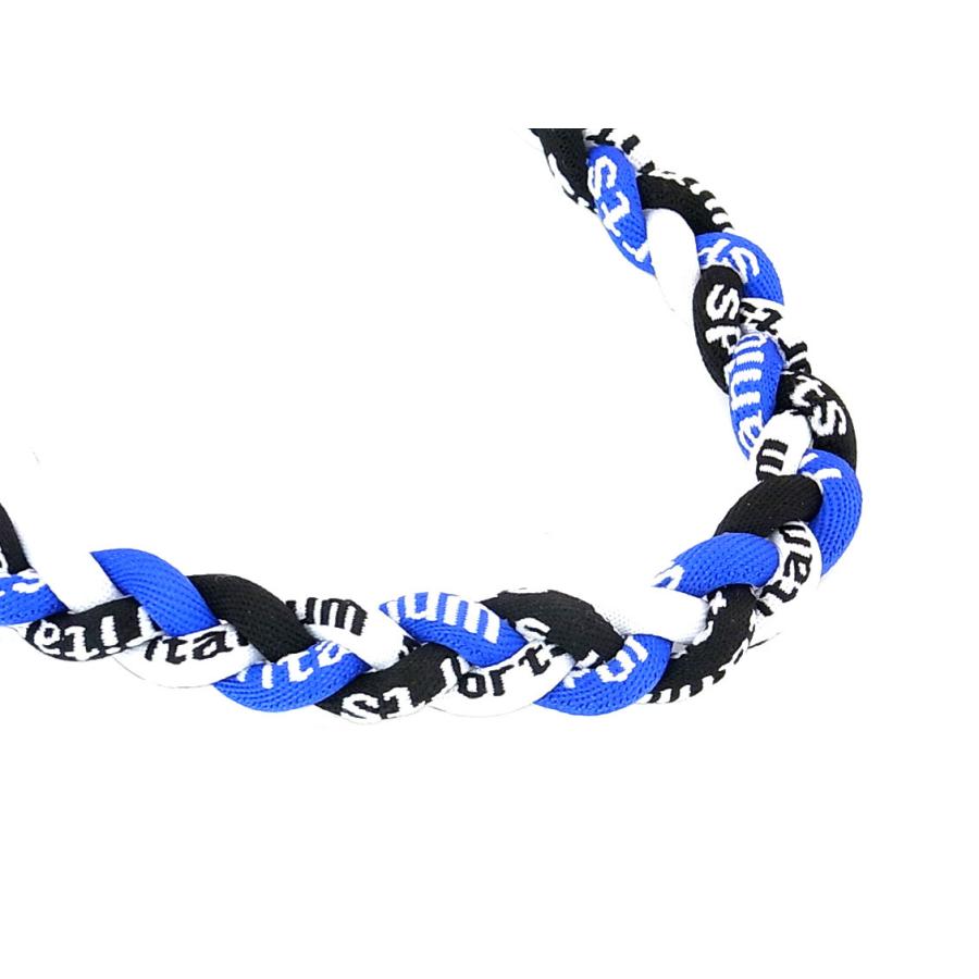 No.13 白色 黒色 青色 三つ編みネックレス スポーツネックレス 三つ