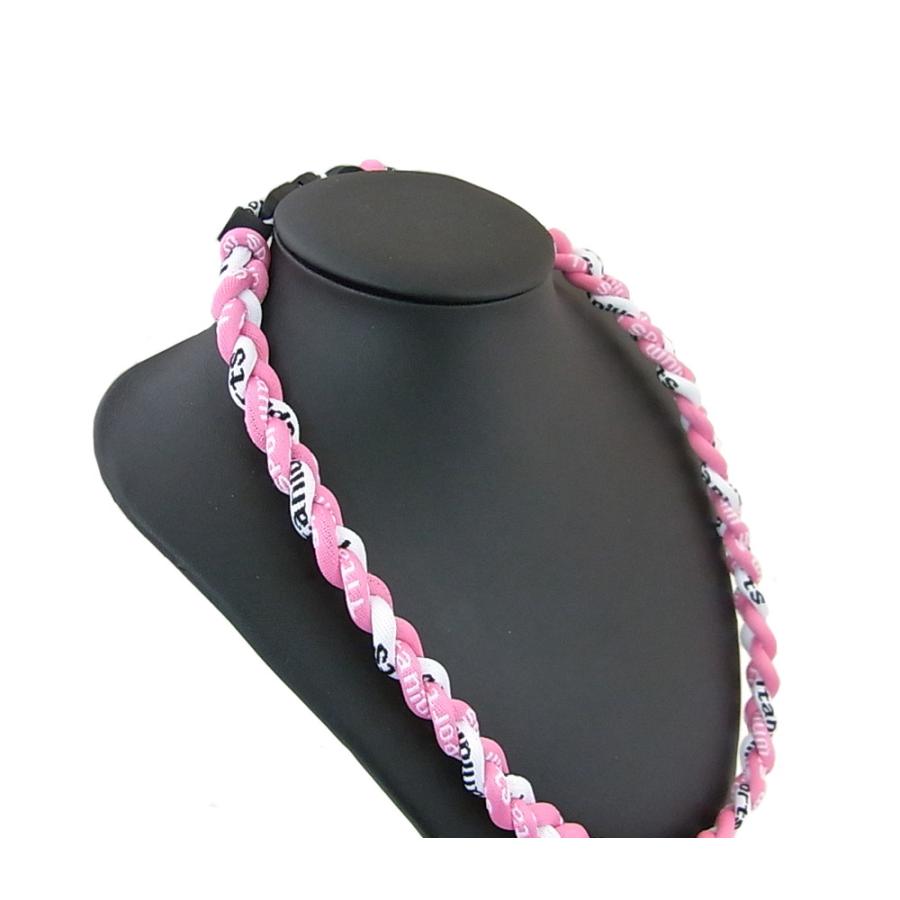 No.34 白色 ピンク色 三つ編みネックレス スポーツネックレス 三つ編み
