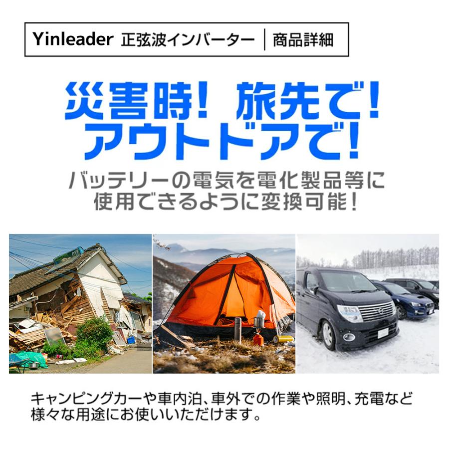 LVYUAN（リョクエン）インバーター 正弦波 12V 100V 1500W 最大3000W