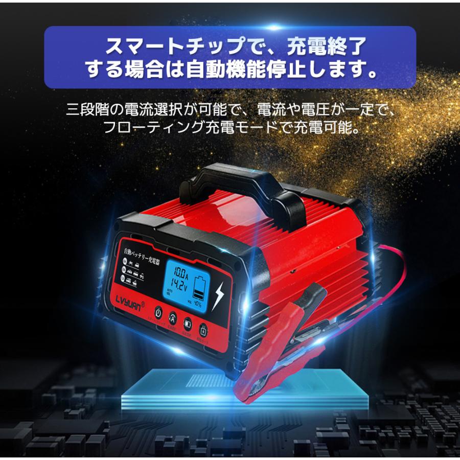 自動バッテリー充電器 緊急時 全自動 スマートチャージャー 6a 8a 10a設定可能 12v 24v対応 バッテリー診断機能付 鉛酸電池 Agm Gel車充電可能 Lvyuan Chongdianqi 12a Lvyuan 通販 Yahoo ショッピング