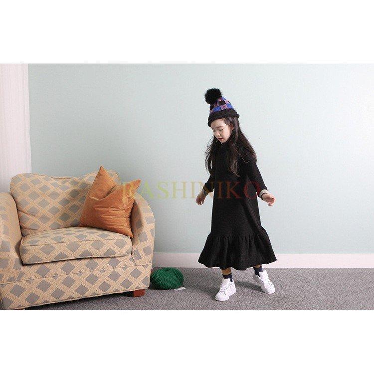 30 Off 長袖 秋冬 ワンピース 女の子 子供服 韓国 おしゃれ 100 110 1 130 140 150 160 入学式 卒業式 コットン 無地 ワンピース チュニック Size 100