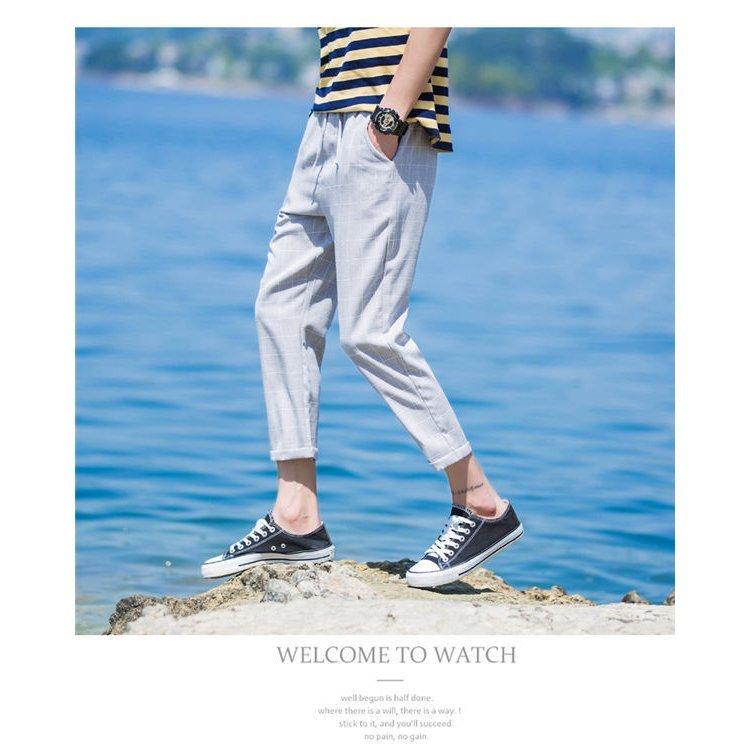 リネンパンツ メンズ テーパードパンツ チェックパンツ 綿麻パンツ 綿麻ズボン スリムパンツ 涼しいズボン 春夏 薄手 涼しく快適 太め 年末年始 テーパードパンツ サイズ 3xl Vtacaintl Com