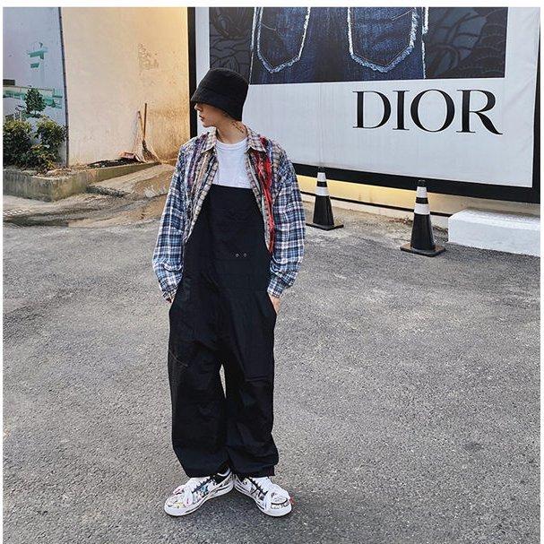 オールインワン つなぎ メンズ デニム ゆったり カバーオール 作業着 ファッション ジーンズ ストレート ワイド ビッグシルエット 新作 かっこいい アウトレット