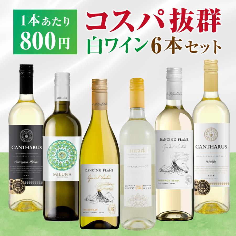送料無料】コスパ白ワイン6本セット イタリア スペイン チリ 赤白 飲み