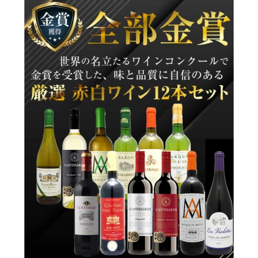 フランス金賞受賞 赤白12本セット（ 赤9本、白3本） 750ml ワイン