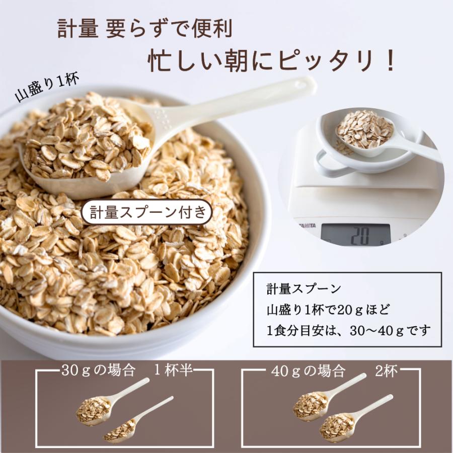 ロールドオーツ オートミール 2.4kg(800g×3袋) 計量スプーン レシピ