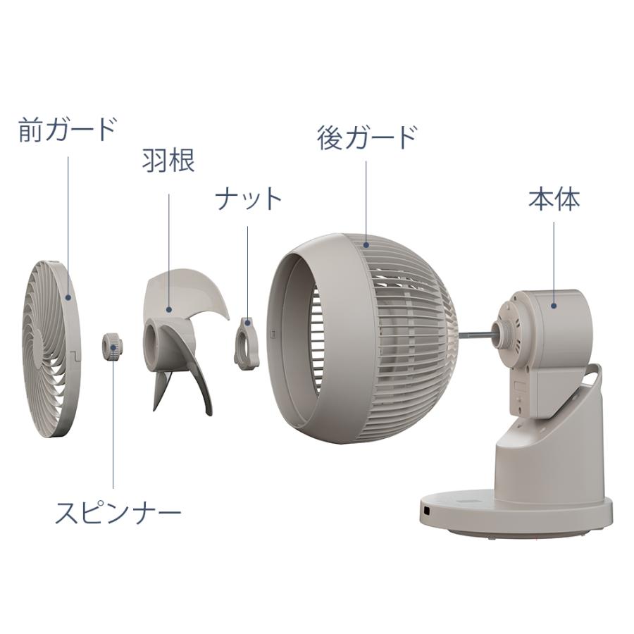 サーキュレーター　360回転　リモコン付き 360°首振り サーキュレーター リモコン付き タイマー付き 分解して