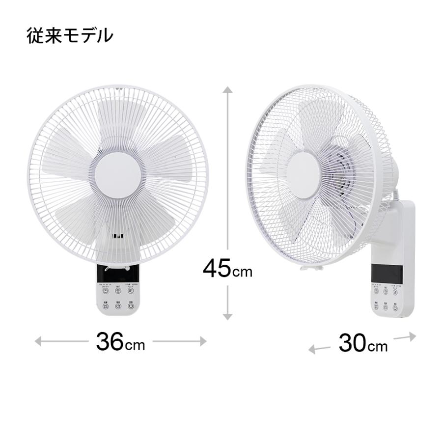 壁掛け扇風機 30cm リモコン付き タイマー付き 自動首振り 左右首振り
