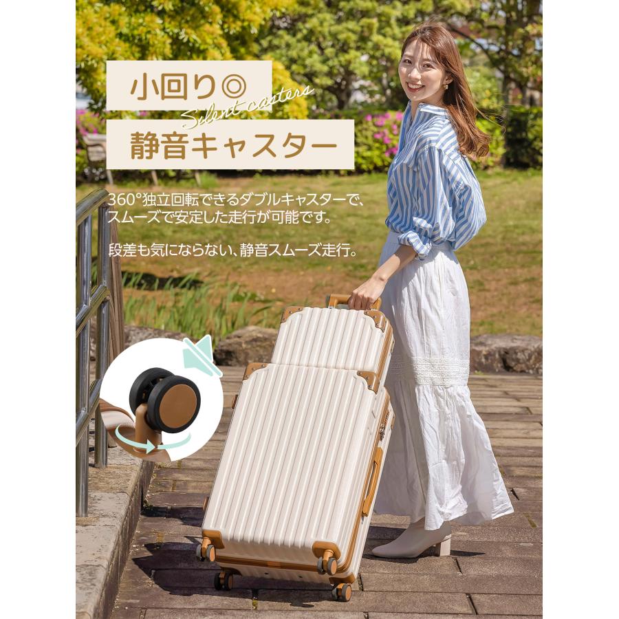 人気No.1【単品、Mサイズ、ベージュ】スーツケース Mサイズ ベージュ