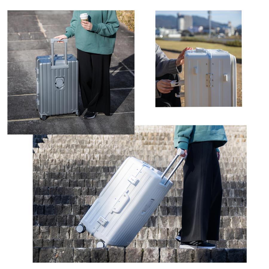 在庫一掃価格】スーツケース Mサイズ USBポート付き カップ 在庫一掃価格】スーツケース Mサイズ USBポート付き カップ