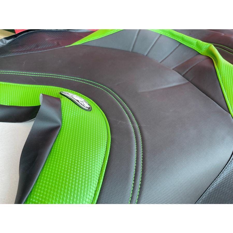 《JT-KU300LX101B》JETTRIM KAWASAKI Ultra LX SEATCOVER BLKxGRNxGRNジェットトリム カワサキ ウルトラ LX シートカバー 2ピース｜lxxi｜02