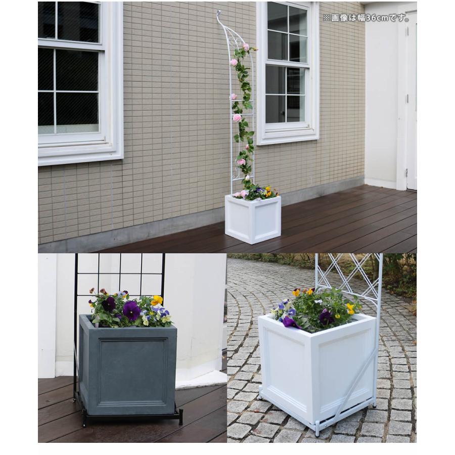 ガーデンプランター 植木鉢 鉢植え グレー ホワイト ベランダ バルコニー おすすめ おしゃれ 幅60.5cm 奥行30.5cm 高さ31cm 鉢カバー 植物 プランターカバーの画像