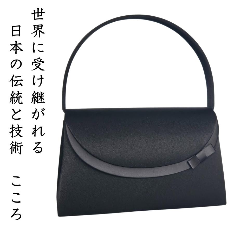 フォーマルバッグ アシンメトリー 小ぶり リボン はっ水 冠婚葬祭 慶弔両用 黒 レディース 母の日 | Lycorisnoir LN-B35 | Lycorisnoir | 01