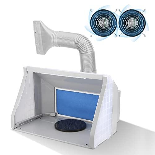 Anesty ADFSPB-01 塗装ブース スプレーブース 2基フアン LED照明 明るさ・風量 無段階調整 延長用ダクトホース フィルターが | 