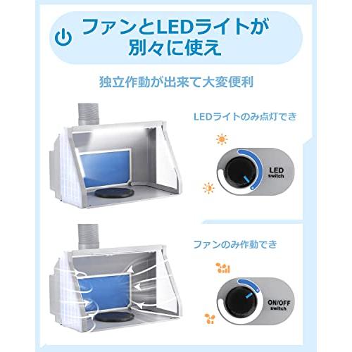 Anesty ADFSPB-01 塗装ブース スプレーブース 2基フアン LED照明 明るさ・風量 無段階調整 延長用ダクトホース フィルターが |  | 03