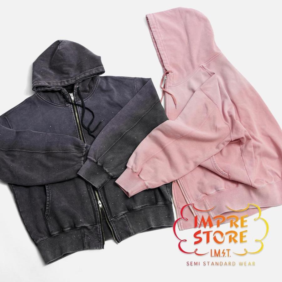 IMPRESTORE インプレストア Thompson paint splattered Zip hoodie 
