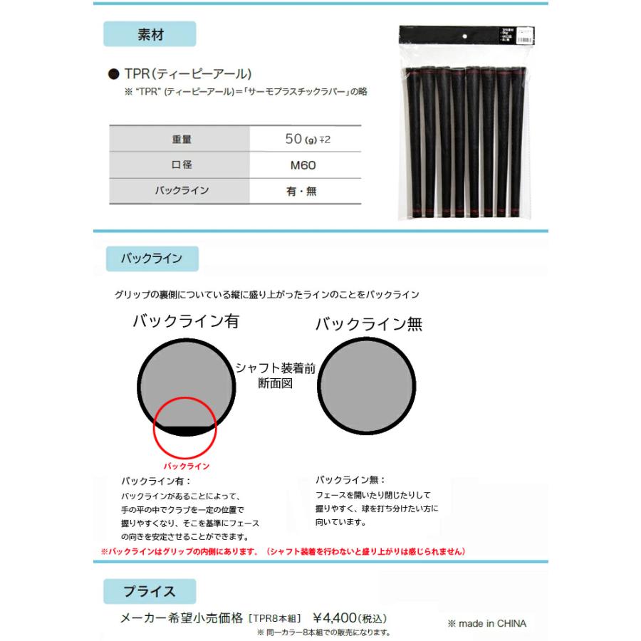 公式] Lynx リンクス ゴルフ TPR TYPE-B グリップ （8本セット) 【1