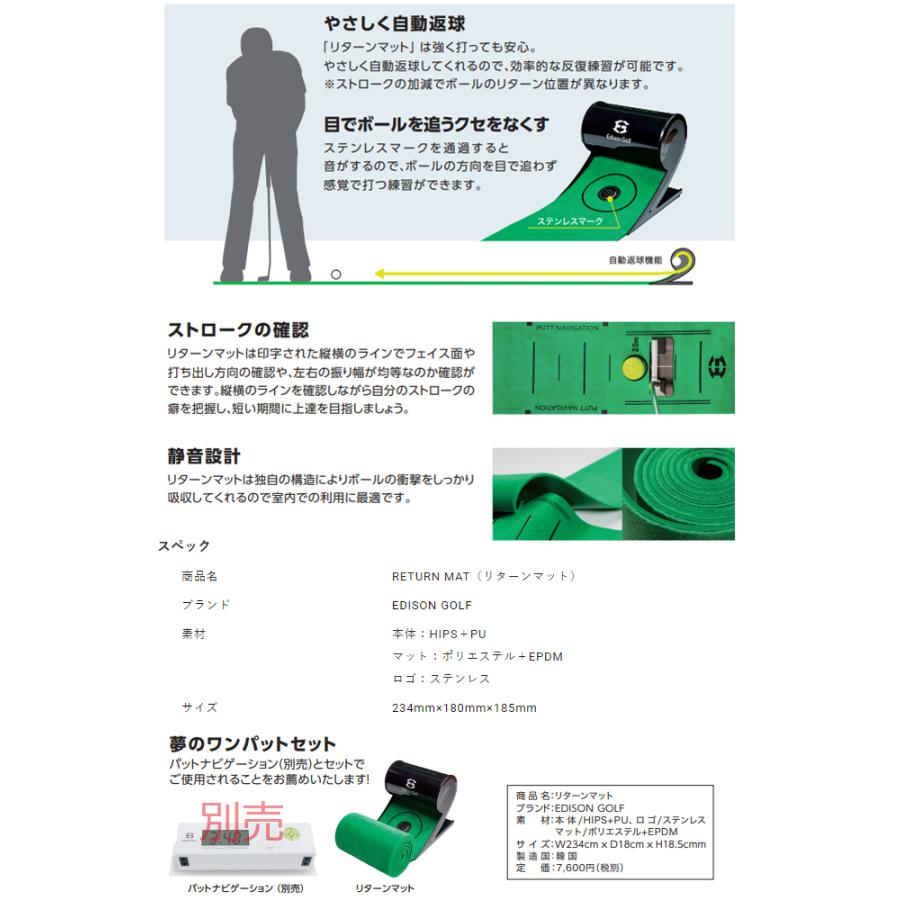 エジソンゴルフ RETURN MAT リターンマット パターマットKSPG005