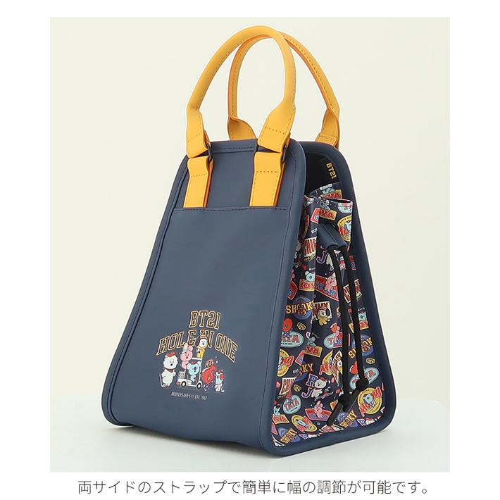 【BT21 GOLF 日本総代理店】 BT21  ビーティーイシビル HOLE IN ONE  ホールインワン ミニ トートバッグ （ネイビー）BT21 GOLF ゴルフの画像
