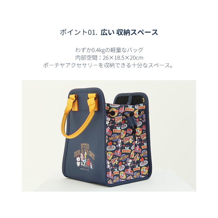 【BT21 GOLF 日本総代理店】 BT21  ビーティーイシビル HOLE IN ONE  ホールインワン ミニ トートバッグ （ネイビー）BT21 GOLF ゴルフの画像