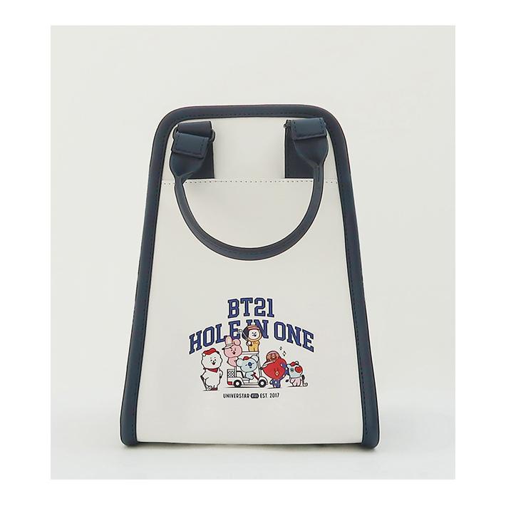 【BT21 GOLF 日本総代理店】 BT21  ビーティーイシビル HOLE IN ONE  ホールインワン ミニ トートバッグ （ホワイト）BT21 GOLF ゴルフの画像