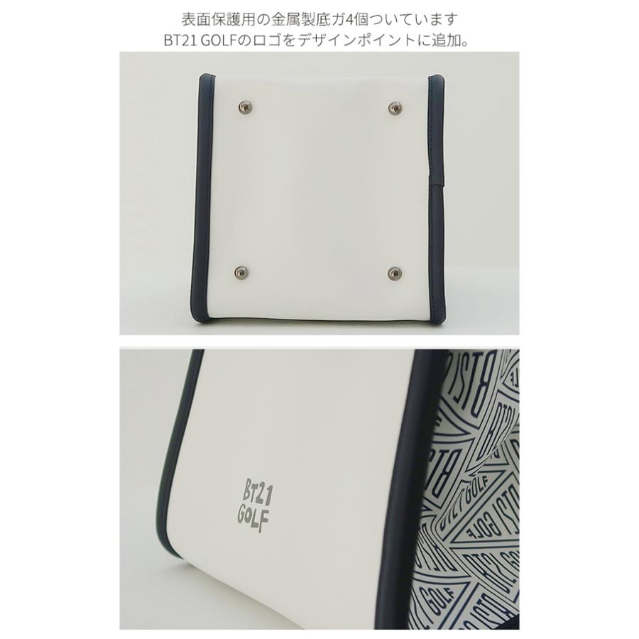 【BT21 GOLF 日本総代理店】 BT21  ビーティーイシビル HOLE IN ONE  ホールインワン ミニ トートバッグ （ホワイト）BT21 GOLF ゴルフの画像