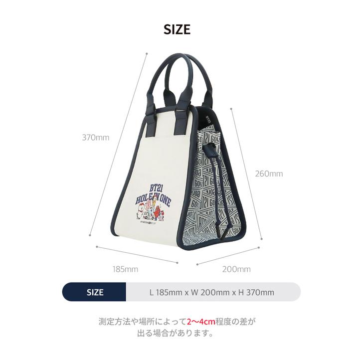 【BT21 GOLF 日本総代理店】 BT21  ビーティーイシビル HOLE IN ONE  ホールインワン ミニ トートバッグ （ホワイト）BT21 GOLF ゴルフの画像