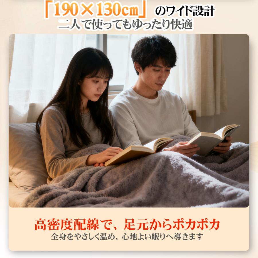 電気毛布 2025新商品 掛け敷き兼用 190*130 6段階温度 タイマー機能