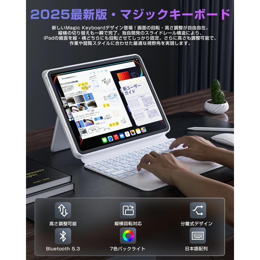 マジックキーボード 11インチ iPad Air5 キーボード付きケース 着脱式 ipad キーボード マジックキーボード ケース 2025新商品 Air4/Air5 11