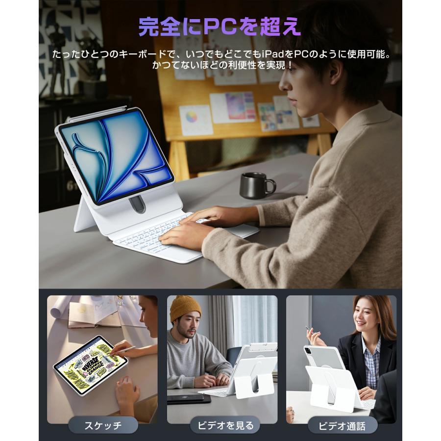 マジックキーボード 11インチ iPad Air5 キーボード付きケース 着脱式 iPad 6 Mini Air5 着脱式 ケース キーボード付き Bluetooth 第9世代