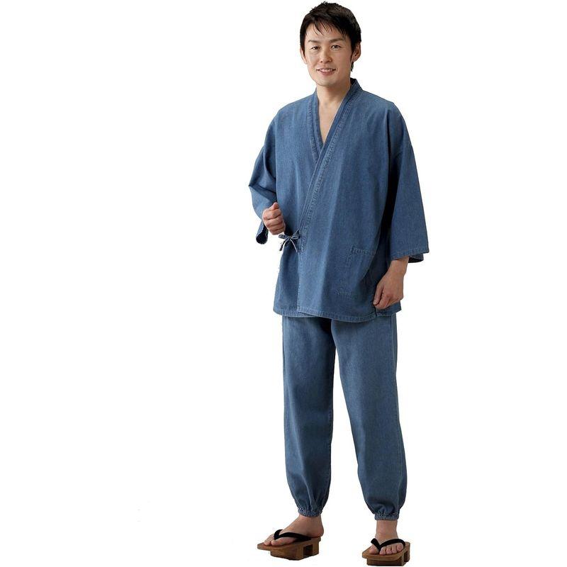 (タクミ)TAKUMI　デニム作務衣2枚組　40096　ブルー　3L