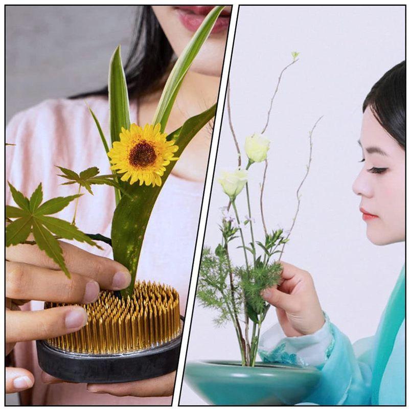 NUOLUX 剣山 生け花用 丸形 華道 真鍮針 丸剣山 フラワーアレンジメント 花留め ミニ剣山 固定 お花 生け花剣山 花器 生け花ツー dEq2vG3mil, 剣山 フラワーベース 花留め 剣山