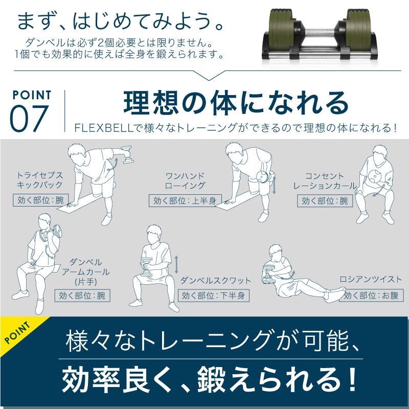 （レビュー投稿で2年保証） ダンベル フレックスベル 2kg刻み 20kg 1個 10段階調整 FLEXBELL i アジャスタブル ダンベル 可変式 （通常1年保証）｜lysin｜14