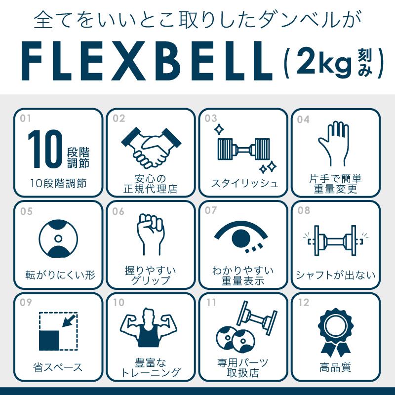 レビュー投稿で2年保証) ダンベル フレックスベル 2kg刻み 20kg レビュー投稿で2年保証) ダンベル フレックスベル 2kg刻み 20kg