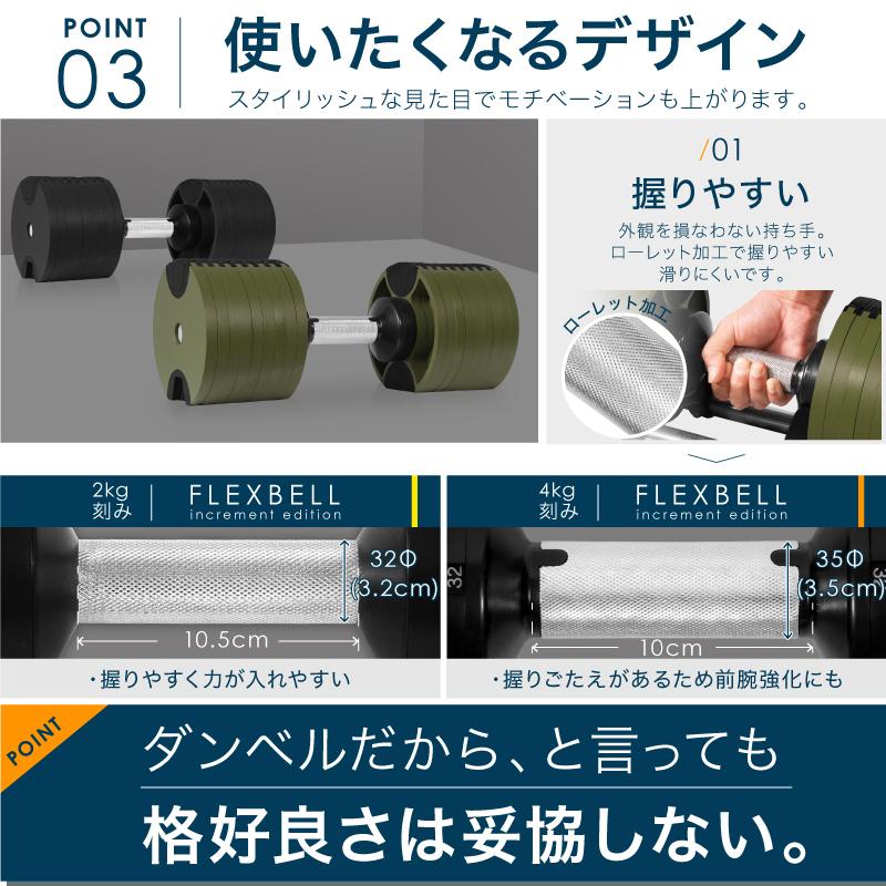 ダンベル フレックスベル 4kg刻み 32kg 2個セット 可変式 ダンベル フレックスベル 4kg刻み 32kg 2個セット 可変式