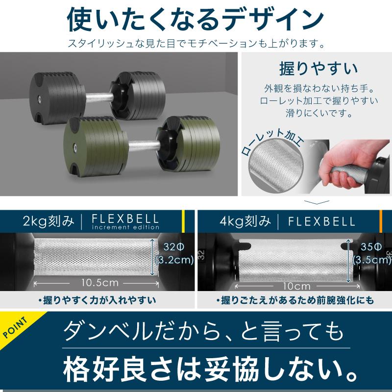 レビュー投稿で2年保証) ダンベル フレックスベル 2kg刻み 32kg レビュー投稿で2年保証) ダンベル フレックスベル 2kg刻み 32kg