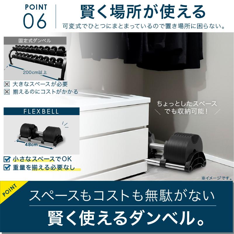 （レビュー投稿で2年保証） ダンベル フレックスベル 2kg刻み 32kg 2個セット FLEXBELL アジャスタブル 可変式｜lysin｜13