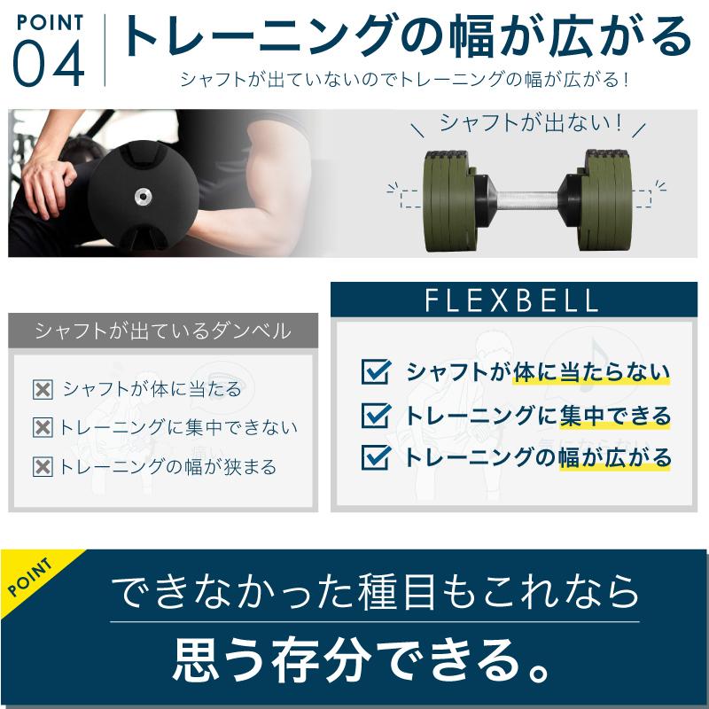 （レビュー投稿で2年保証） ダンベル フレックスベル 2kg刻み 32kg 1個 FLEXBELL アジャスタブル 可変式｜lysin｜11