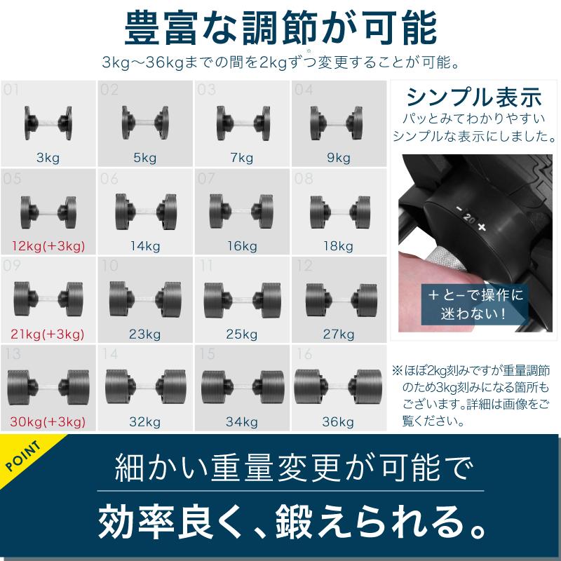 レビュー投稿で2年保証) ダンベル フレックスベル 2kg刻み 36kg レビュー投稿で2年保証) ダンベル フレックスベル 2kg刻み 36kg